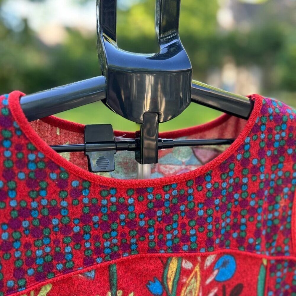 Boho Floral Midi Dress Sleeveless A-Line Sundress Red Multicolor Botanical Print - Picture 12 of 14